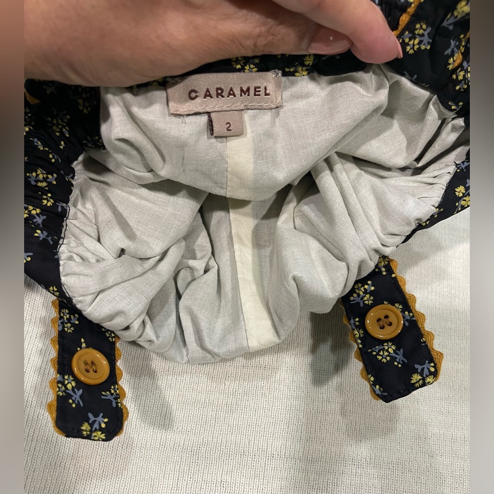 Caramel Dunlin Baby Romper Black/Yellow Small Floral Size 2T NWOT - Picture 7 of 7